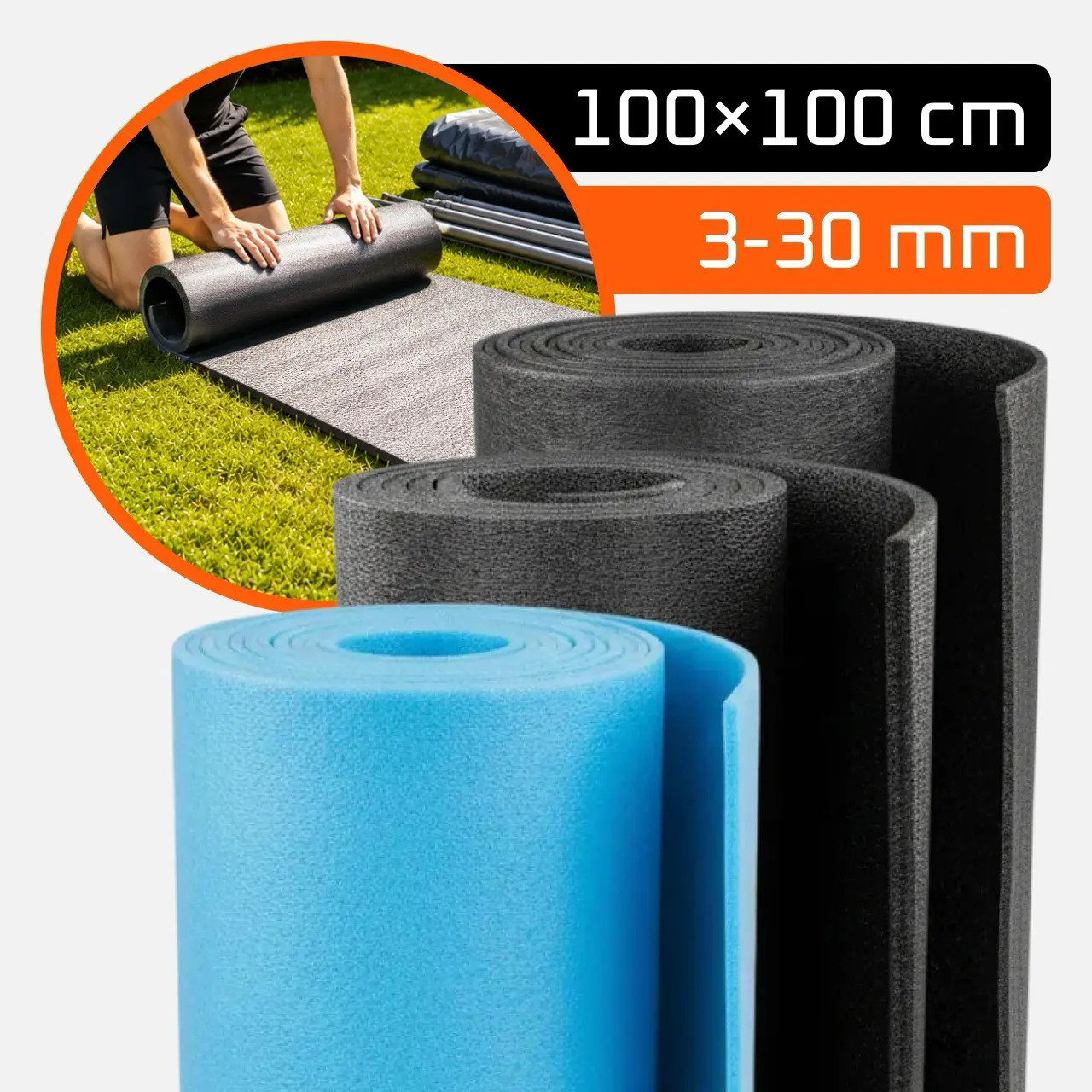 Mata pod basen 100×100cm PE podkład ochronny z rolki od 3 do 30 mm