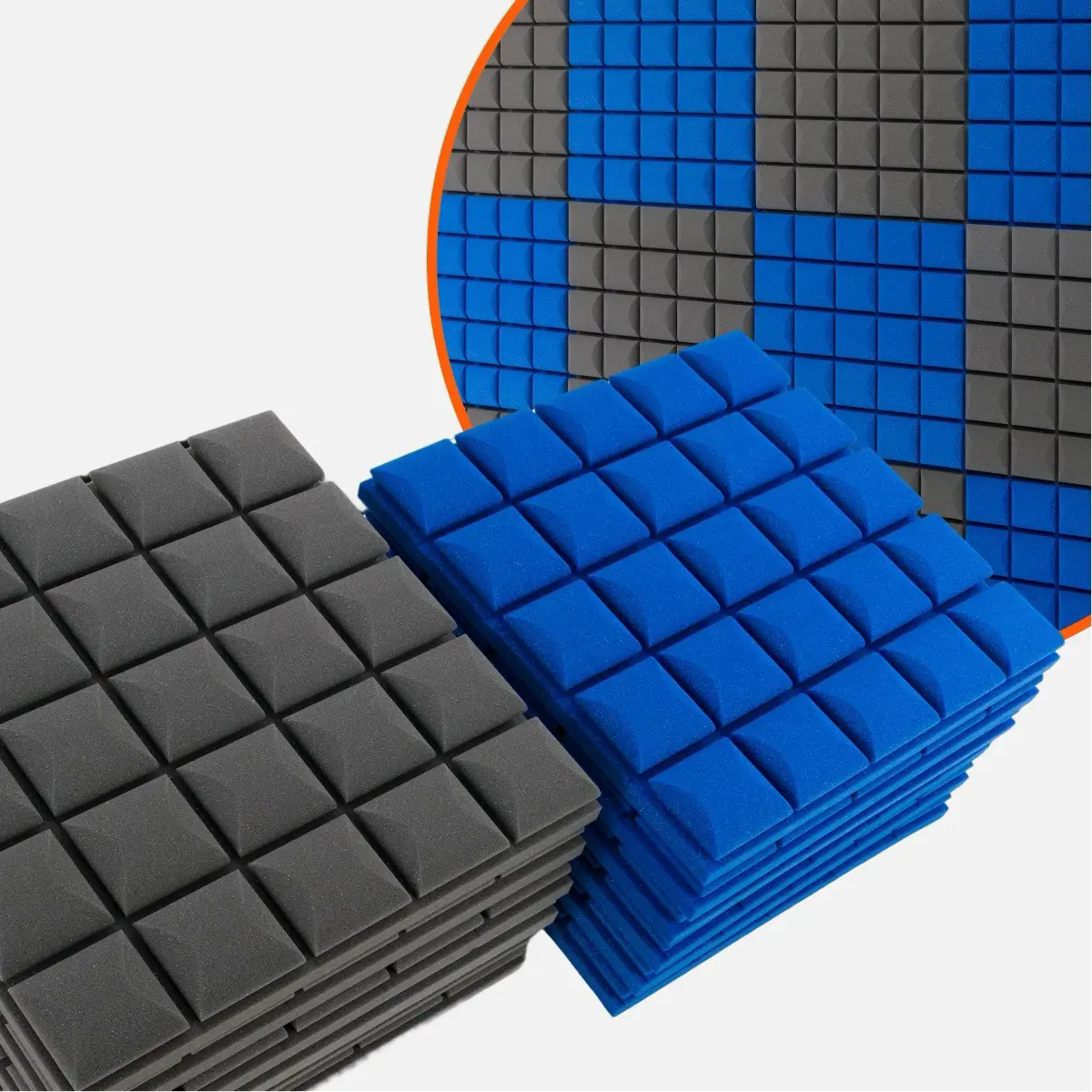 Zestaw paneli akustycznych kostka wypukła 12 sztuk 3m² grubość 5cm