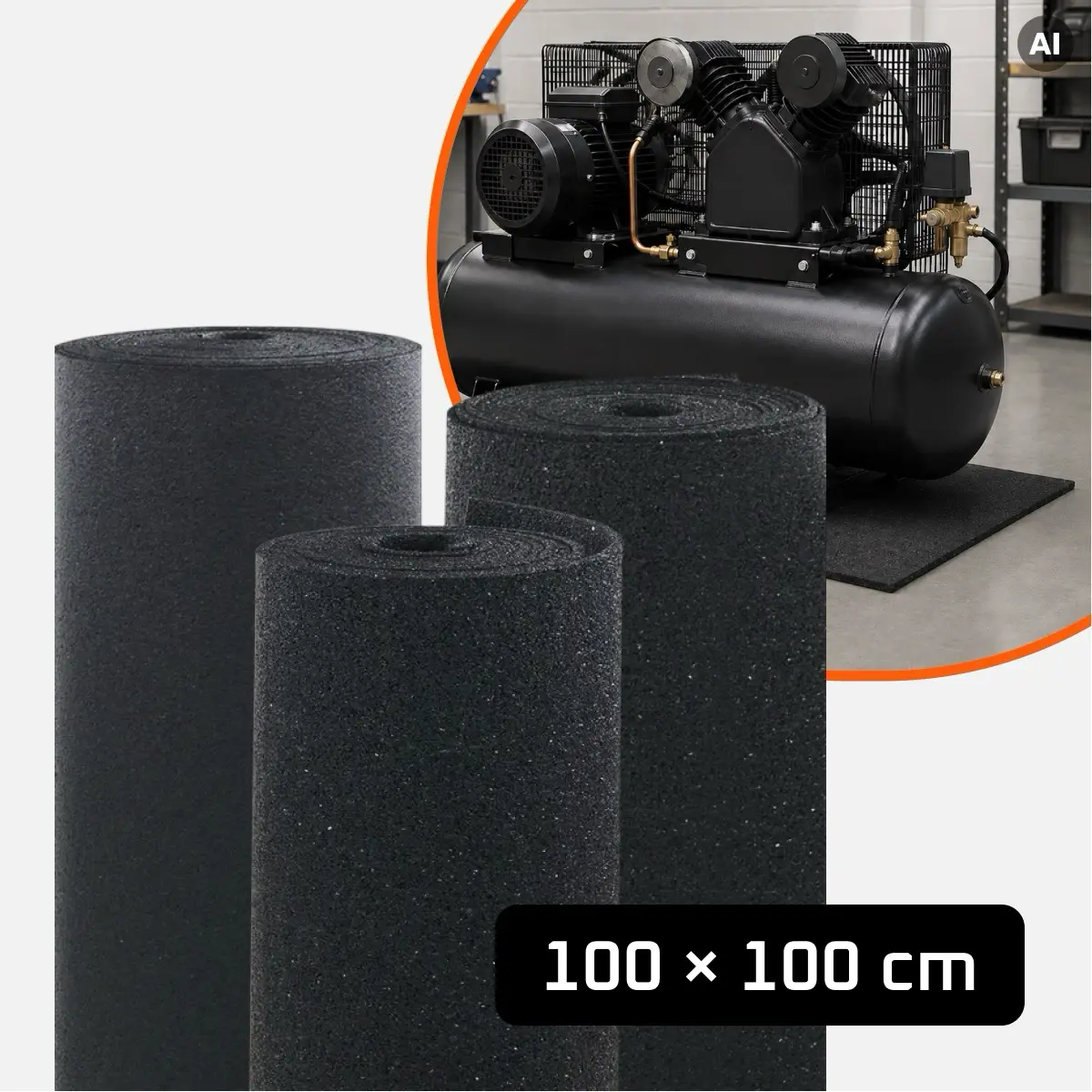 Mata gumowa 100×100cm wykładzina antywibracyjna z rolki 3mm 5mm 8mm